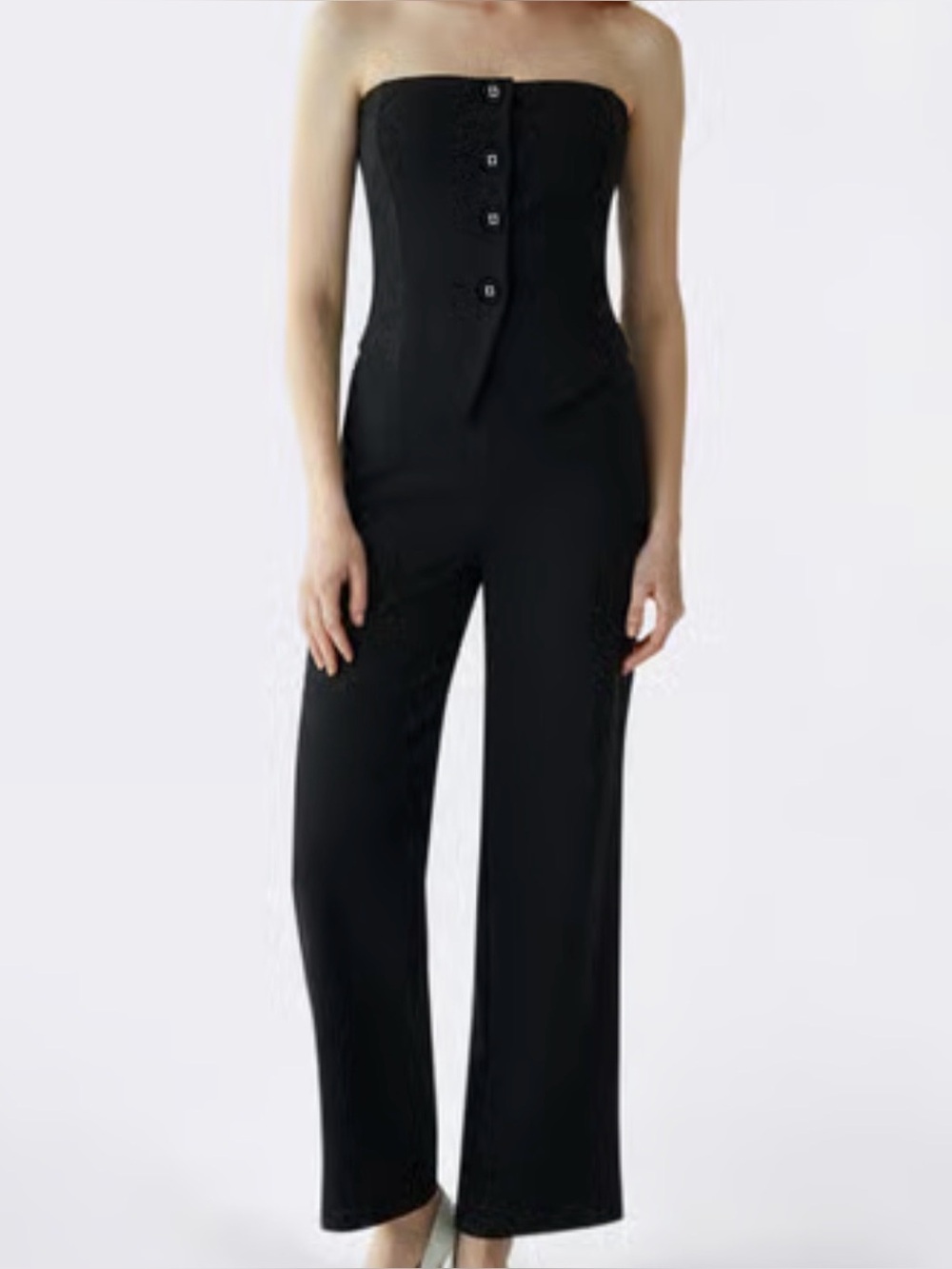 Madden Girl Black Strapless Jumpsuit Large